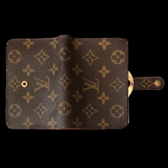 LOUIS VUITTON LV Monogram Porte Monnaie Viennois Bifold Kisslock Wallet AUTH - Picture 8 of 16